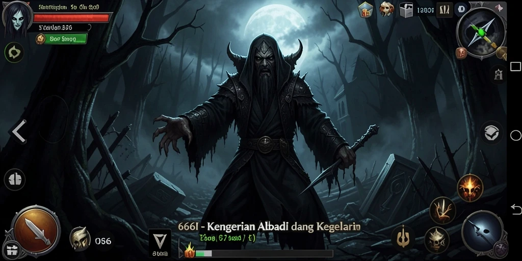 Screenshot utama dengan gameplay menyeramkan dari 666I.