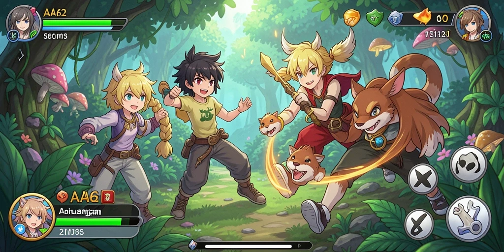 Screenshot menunjukkan gameplay menarik dari AA62 yang penuh aksi Anime.