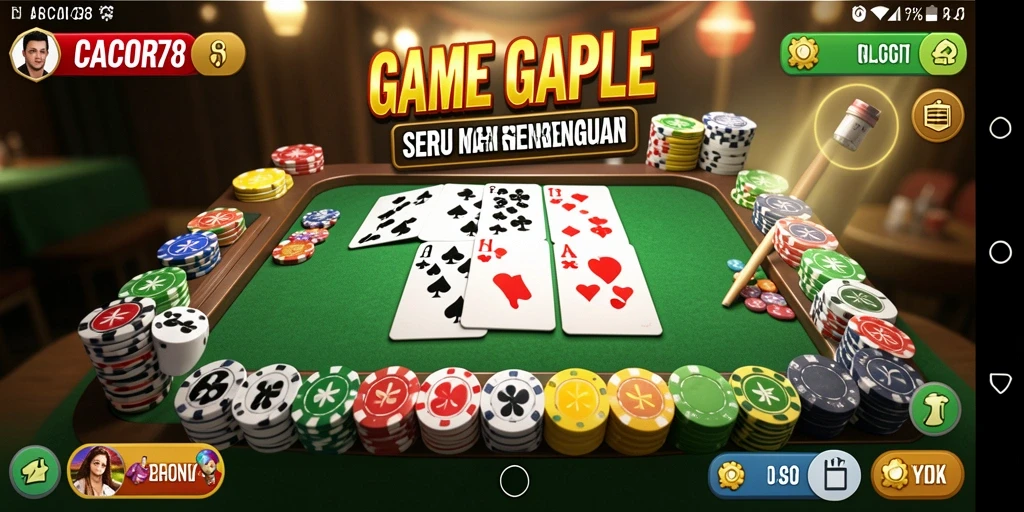 Tampilan gameplay Gaple yang mengasyikkan dan interaktif.