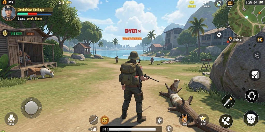 Tampilan gameplay DY01 yang menggambarkan kehidupan sehari-hari.