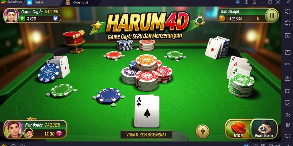 Tangkapan layar gameplay HARUM4D yang penuh aksi Gaple.