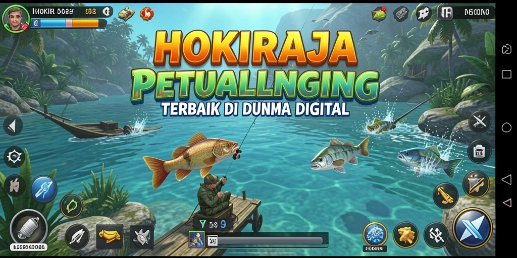 Tampilan gameplay HOKIRAJA yang mendebarkan saat memancing ikan.