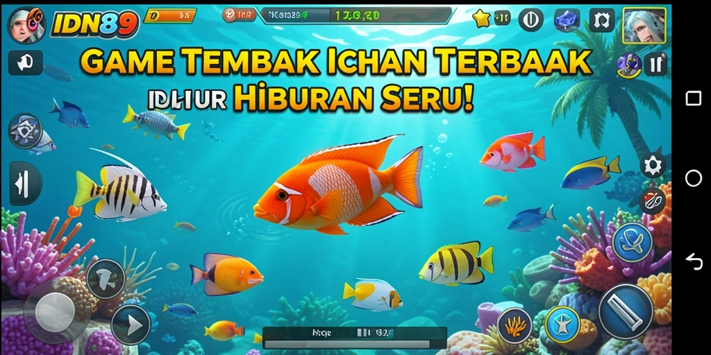 Screenshot gameplay IDN89 menampilkan aksi seru dalam menangkap ikan.