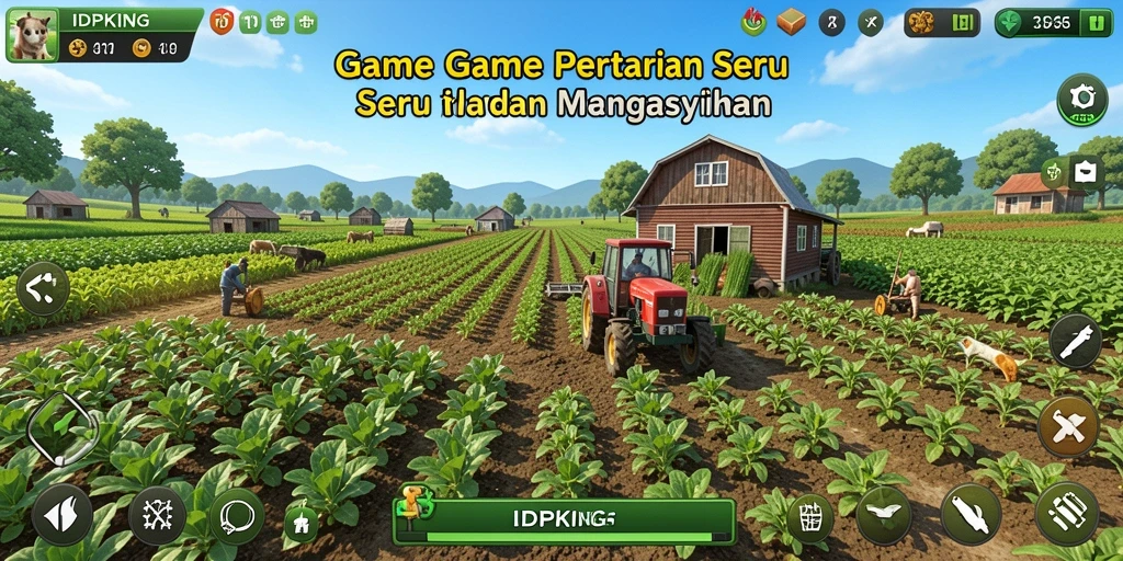 Tampilan gameplay IDPKING yang menarik dalam dunia pertanian.