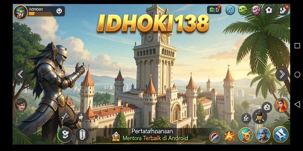 Screenshot gameplay IDRHOKI138 menampilkan aksi menara pertahanan yang epik.