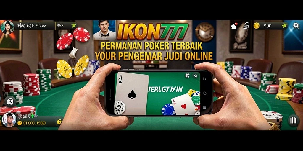 Tampilan gameplay Poker yang mendebarkan di IKON777.