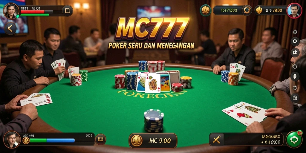Gameplay mendebarkan dalam MC777 menghadirkan Poker yang nyata.