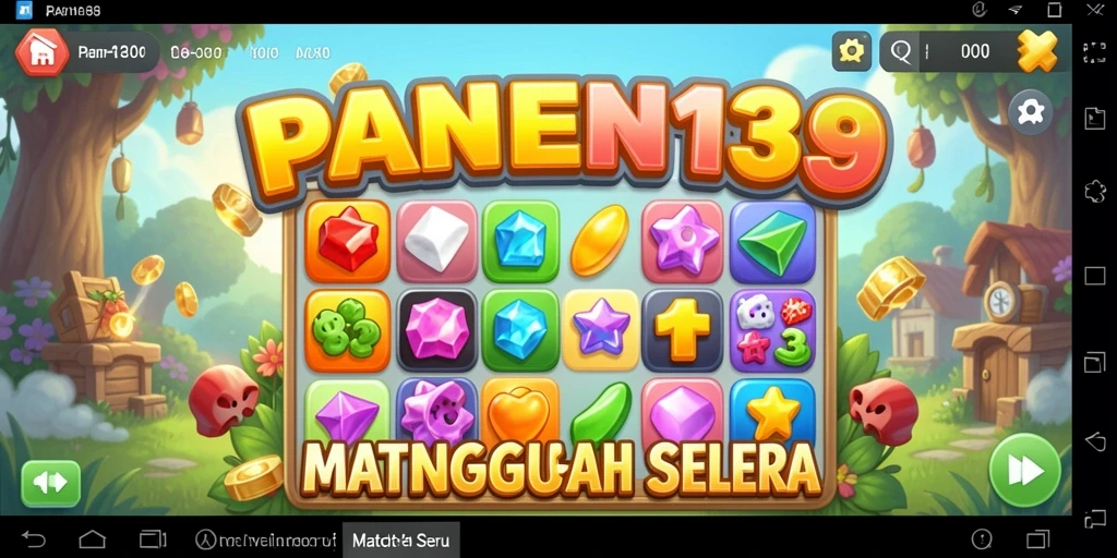 Tangkapan layar utama PANEN138 menampilkan gameplay seru Match-3.