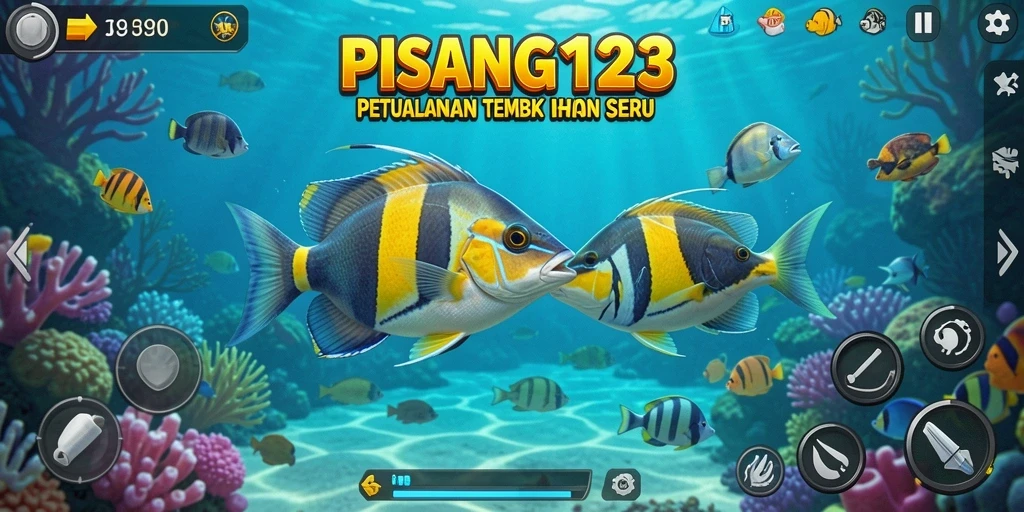 Screenshot gameplay PISANG123 menampilkan aksi menembak ikan yang seru.
