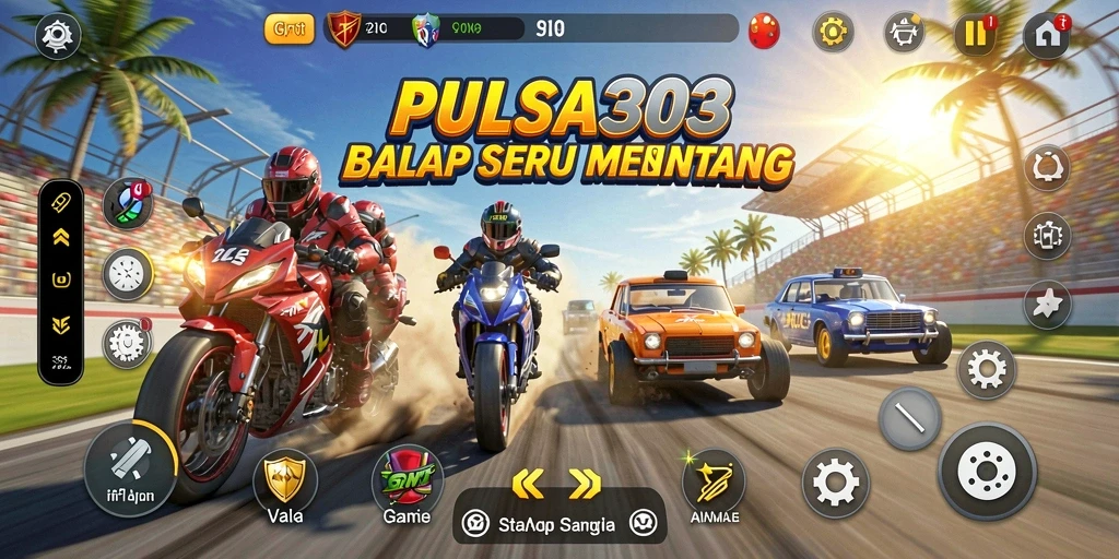 Gameplay seru dari PULSA303 yang menampilkan aksi balap cepat.