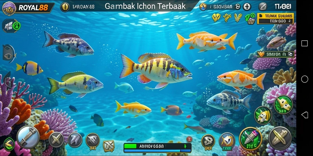 Gameplay ROYAL88 yang menarik dengan pertempuran untuk menangkap ikan.