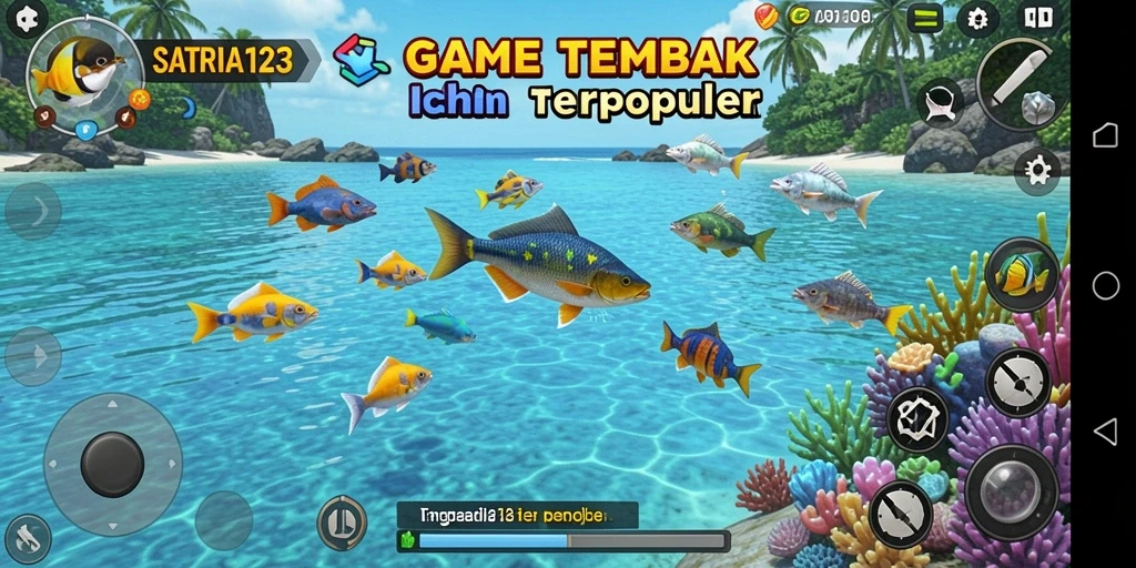 Gameplay seru SATRIA123 saat berburu ikan.