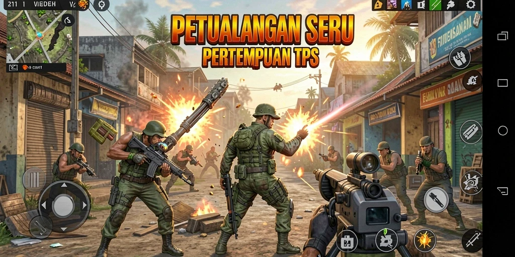 Screenshot menampilkan aksi pertempuran mendebarkan dalam V21.
