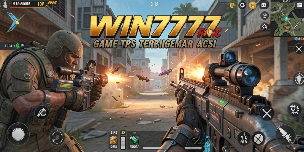 Tampilan gameplay WIN777 yang intens dan penuh aksi dalam mode TPS.